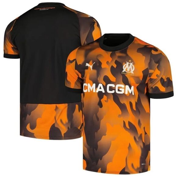 Olympique De Marseille Authentic 3rd Orange Jersey Puma Soccer - Picture 1 of 5